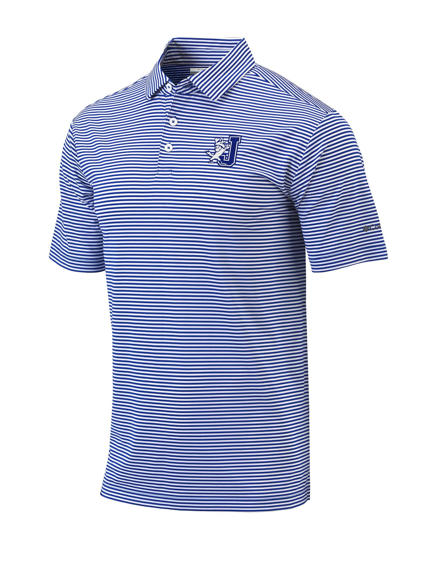Columbia Golf. 94% Polyester/6% Spandex. Omni Wick. Omni Shade UPF30 sun protection. Self fabric collar with sewn in collar stays. J/Jayson embroidered logo.