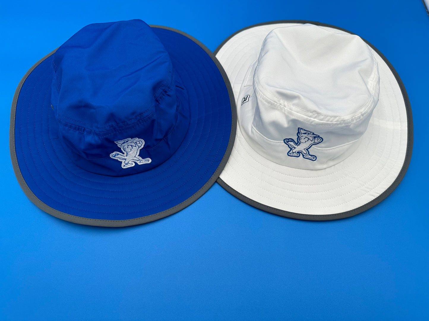 Richardson. 100% Polyester. Lightweight Performance Fabric. One Size Fits Most (w/adjustable elastic band). Available with J or Jayson logo in Royal Blue or White!