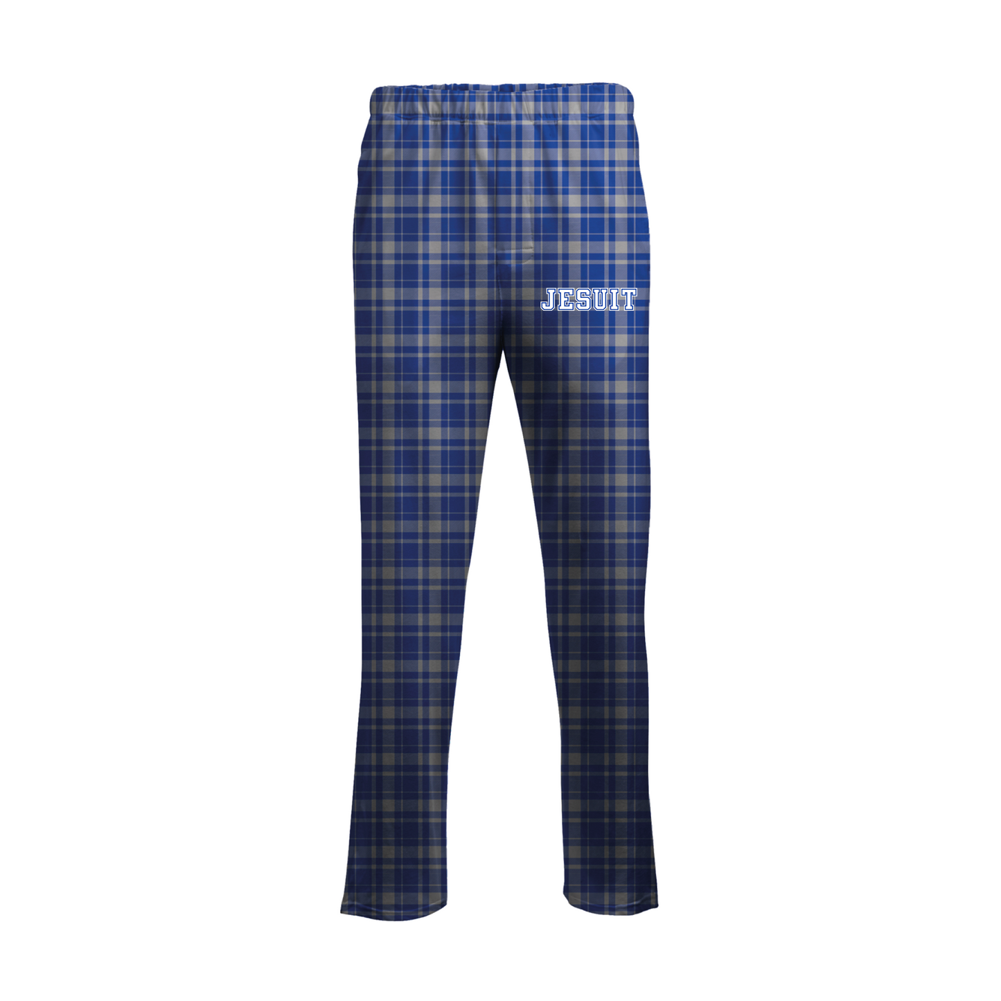 100% cotton flannel, 4.3 ounce.
Self-folded waistband (with inner drawcord), hidden button-close fly and side pockets.
These flannel pants (pictured is the Jordan Plaid) will keep you warm and comfortable with double-brushed cotton softness.
JESUIT screenprint logo.