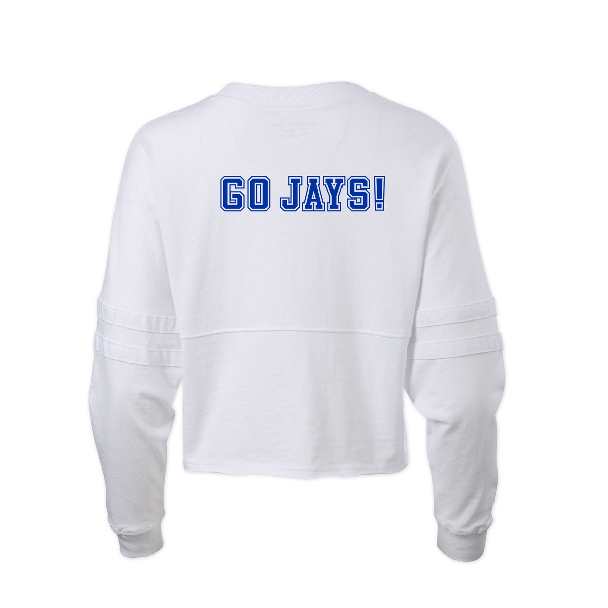 Boxercraft.
100% Cotton Ringspun Jersey.
Relaxed, oversize fit with double athletic sleeve stripes. Top-stitched mid-chest seam with raw-edge flatlock-stitch detail.
Jesuit Cross Country logo on front. Go Jays! logo on back.