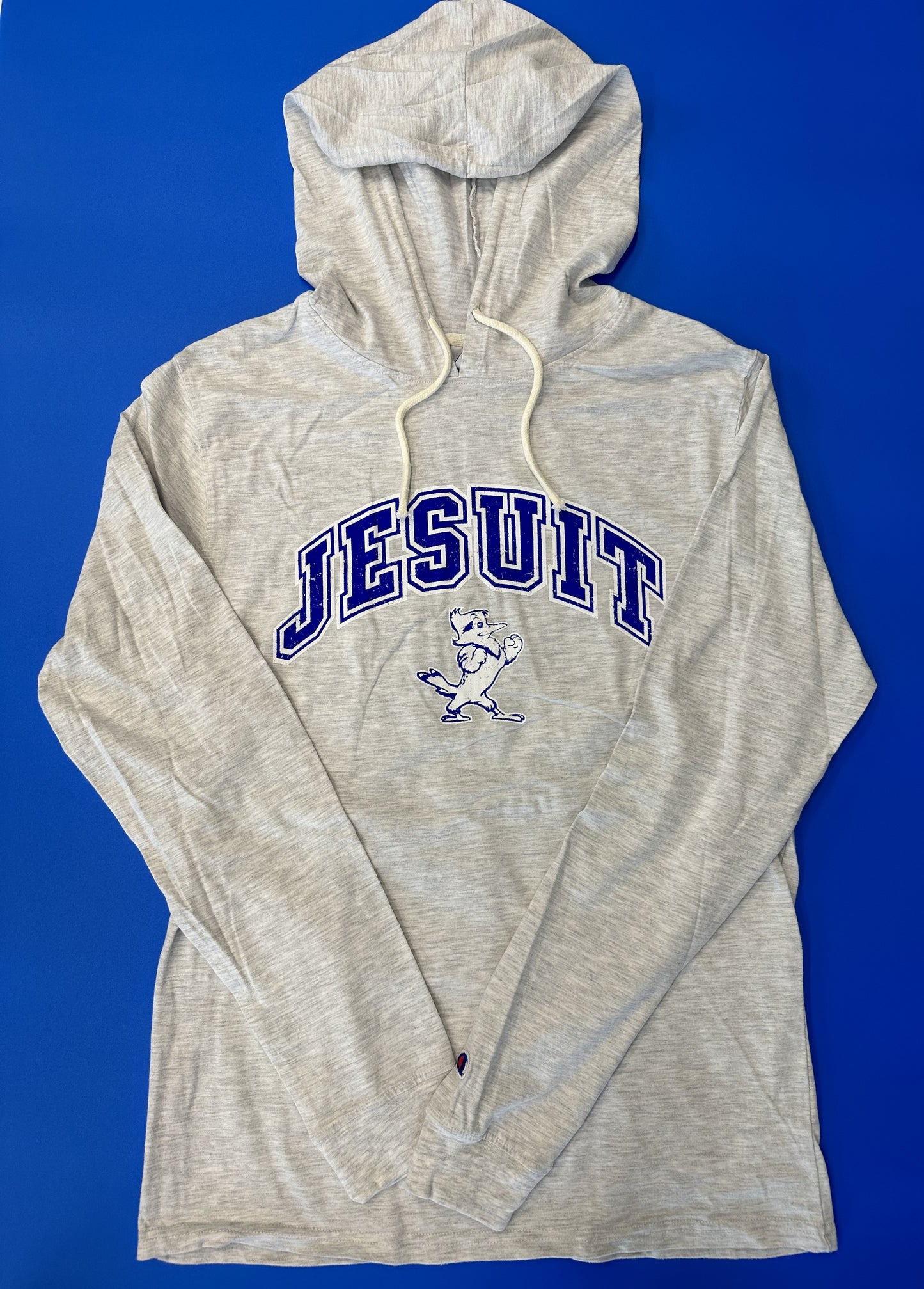 Champion. 60% Cotton/40% Polyester Jersey w/vintage wash for super soft hand. Bound rib collar detail. 1 x 1 rib cuff. Chalk white drawcord & neck tape detail.