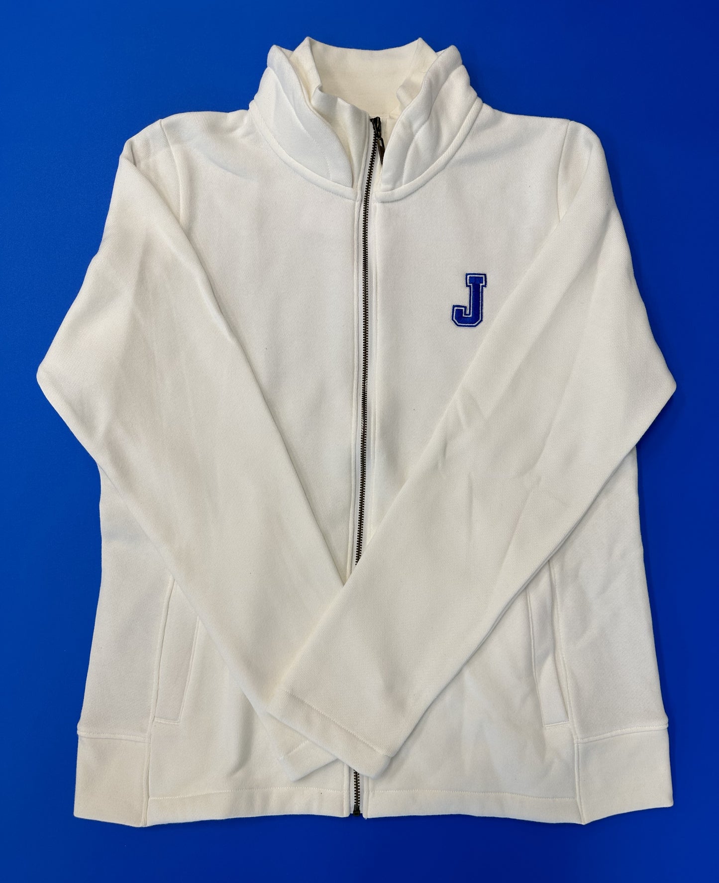 Gear for Sports 60% Cotton/40% Polyester Luxe fleece. Double neckline, set-in sleeves w/princess seams & pockets. Embroidered J logo.