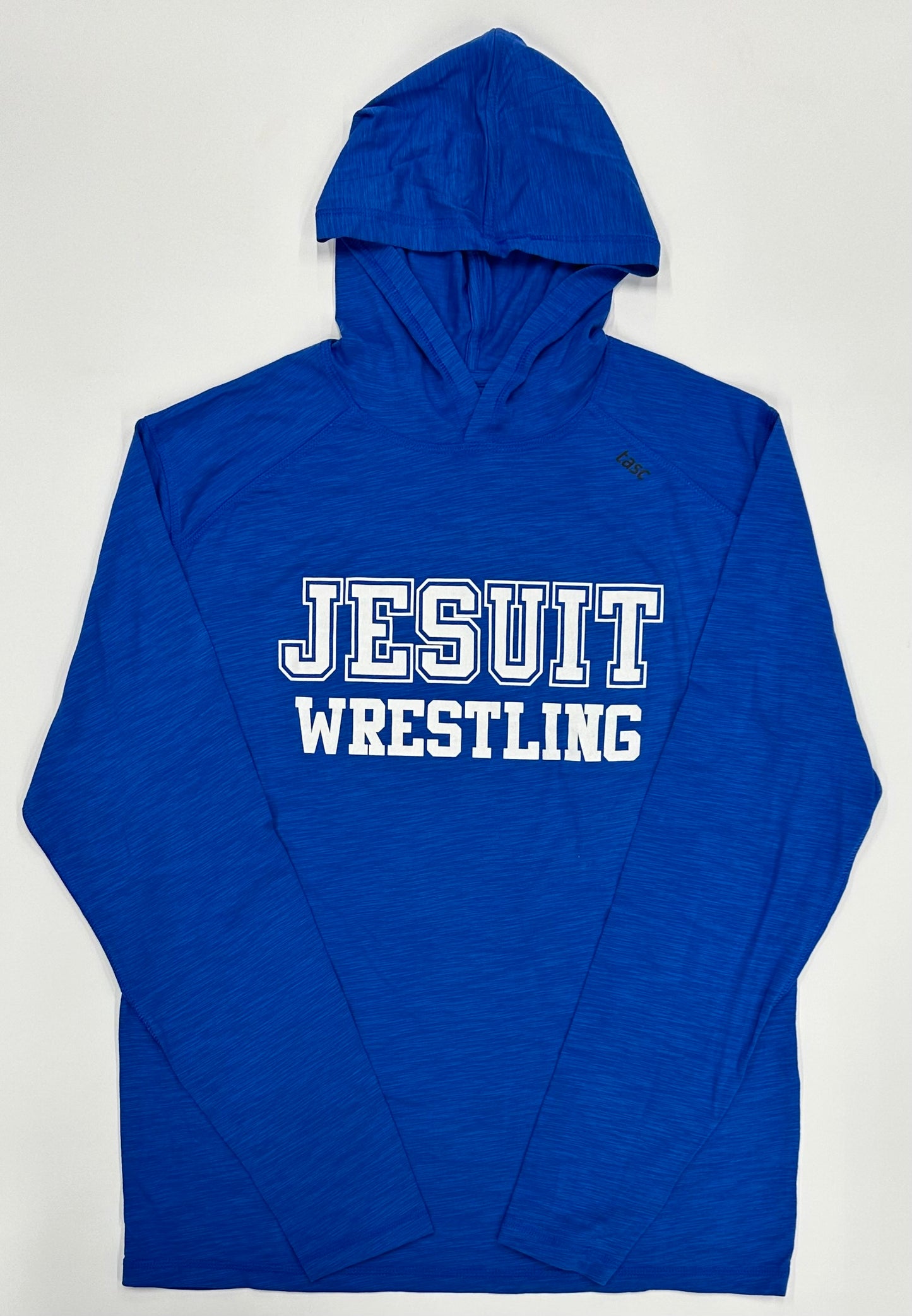 Tasc Performance
52% organic cotton/43% viscose from bamboo/5% Lycra
Lightweight performance fabric for year-round comfort. Long sleeve without top shoulder seam, thumbholes, 30" length.
JESUIT WRESTLING logo.