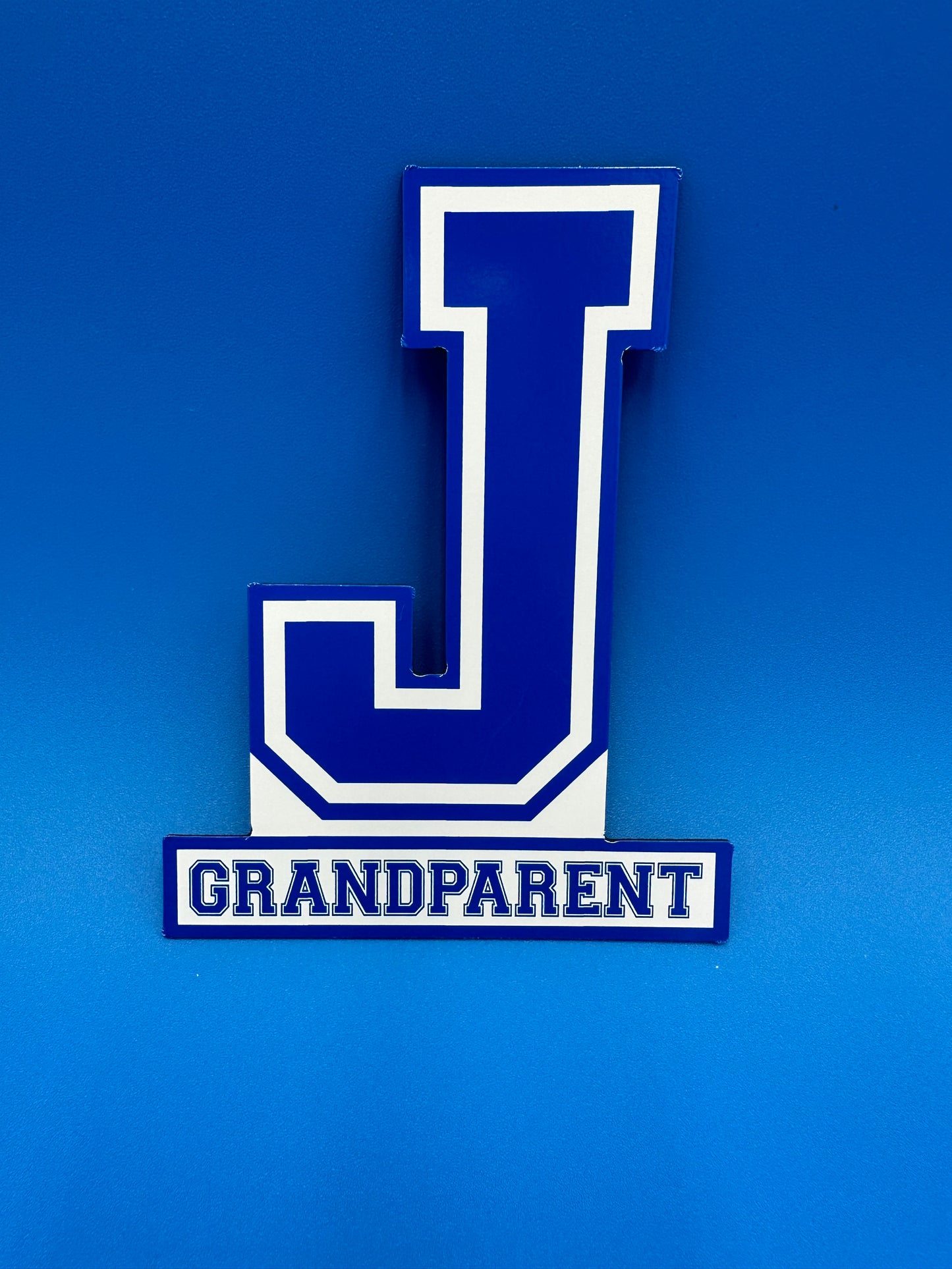 J Grandparent Magnet. Show your Blue Jay Spirit with this magnet whether for your car or refrigerator!