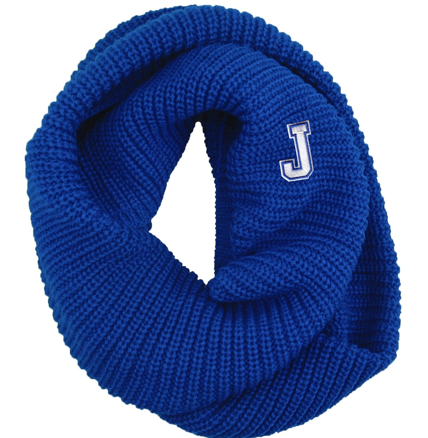 Logo Fit. 100% Acrylic. Can be worn three ways: Double loop, hood or as a shrug! Hand wash - dry flat. J logo.
