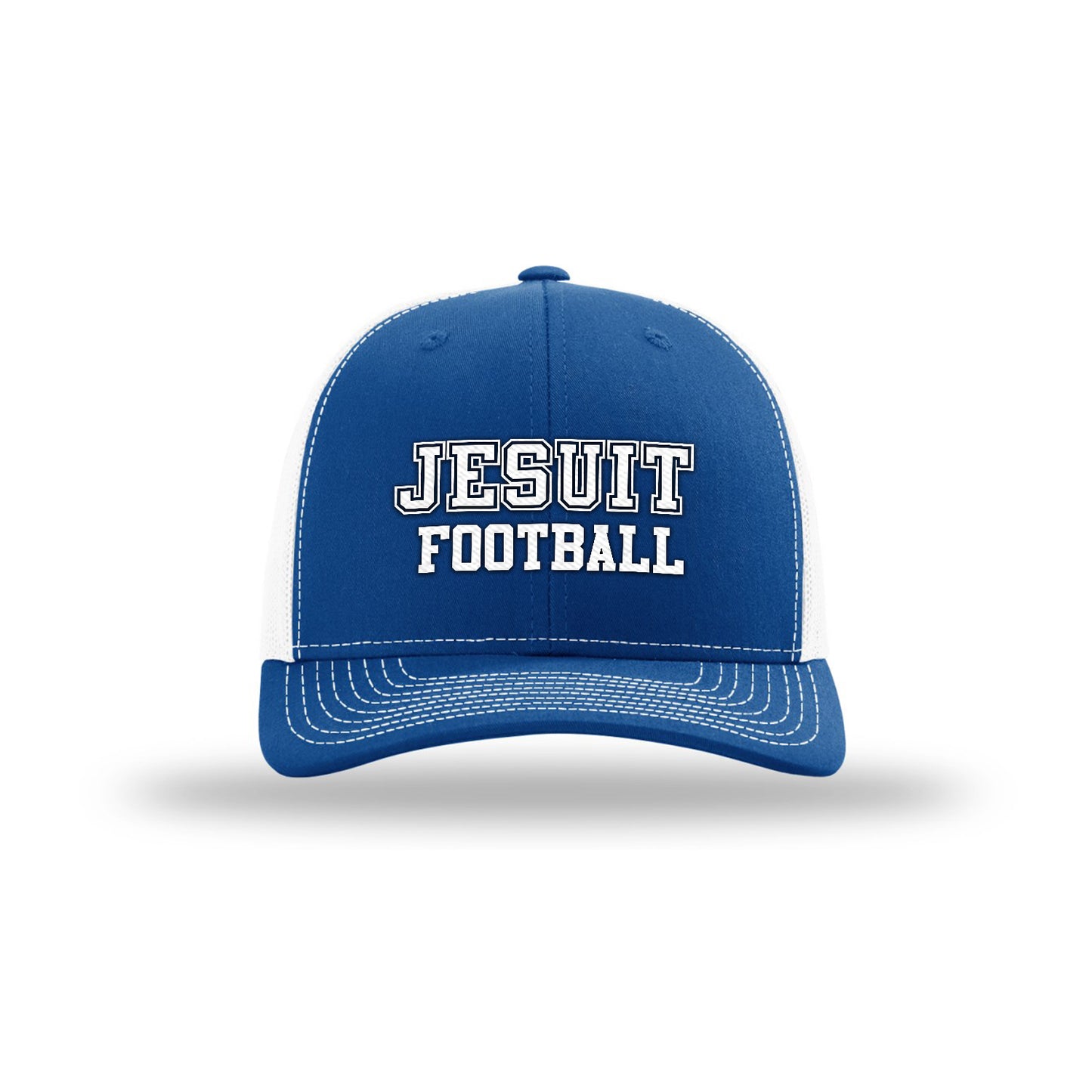 Richardson
60% Cotton/40% Polyester w/100% Nylon. Adjustable fit.
Precurved. Mid Pro Adjustable Snapback. Cotton Sweatband.
JESUIT FOOTBALL logo.