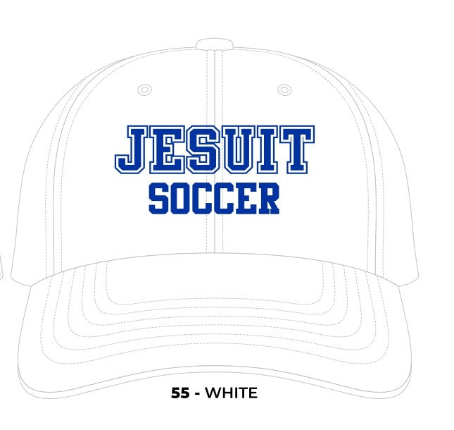 Richardson.
100% Cotton WHITE Garment Washed Twill.
Adjustable Cloth Backstrap. Relaxed Shape. Precurved. Cotton Sweatband.
THIS IS A PRE-ORDER. WILL BE IN STOCK BY END NOVEMBER.
Jesuit Soccer logo.