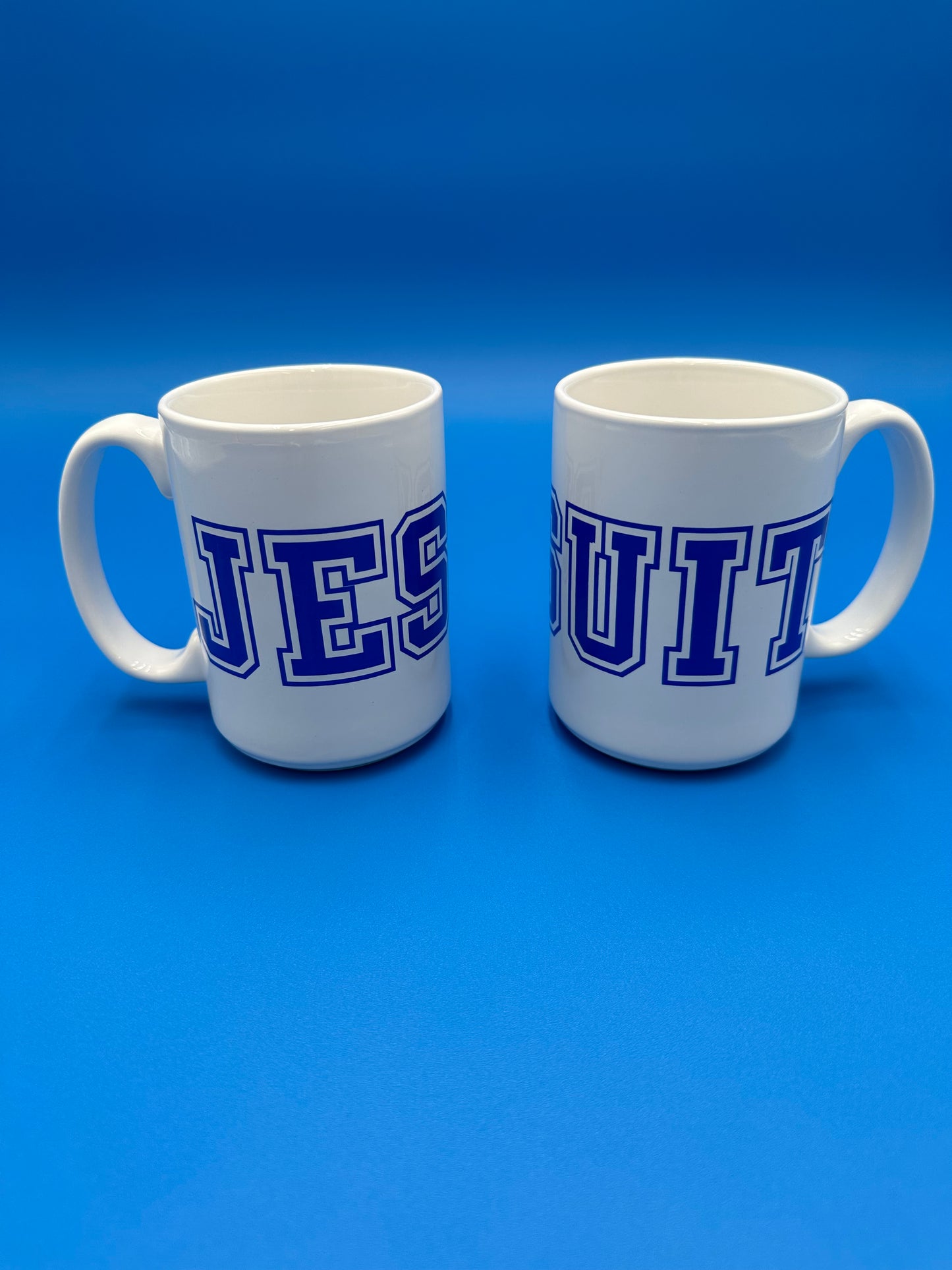 12 oz. mug with JESUIT logo. Dishwasher Safe