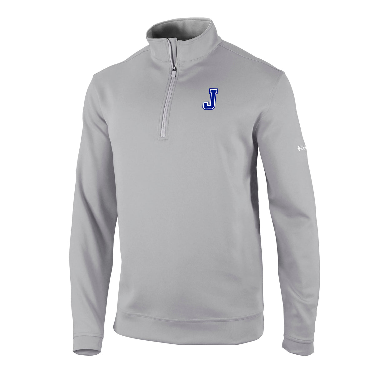 Columbia.

90% Polyester/10% Spandex.

This garment features Omni-WICK™ moisture-wicking technology and Omni-Shade™ UPF 30 sun protection to help keep you dry, comfortable, and protected from harmful UV rays. It is designed with a contrast collar and zipper for a stylish, modern look and offers lightweight comfort and durability.

J embroidered logo.