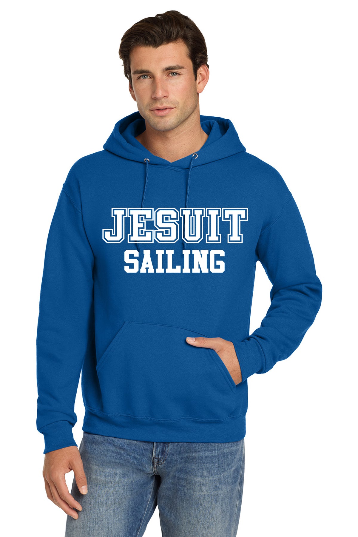 Jerzees

50% Cotton/50% Polyester.

Heavy Blend Fleece Hoodie.&nbsp; Features double-lined hood, 1x1 ribbed cuffs and waistband with spandex, pouch pocket offers convenience & functionality and matching drawstring.

THIS IS A PRE-ORDER. ORDERS WILL BE AVAILABLE FOR PICK-UP END NOVEMBER.


JESUIT SAILING LOGO - FRONT & BACK WHICH FEATURES THE c420.