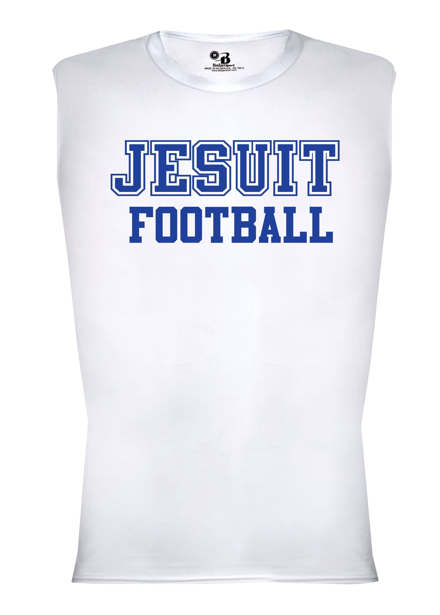 Badger&nbsp;

83% Polyester/17% Spandex.

This sleeveless compression crew offers moisture-wicking comfort and a lightweight fit for high-intensity training.

JESUIT FOOTBALL Logo
