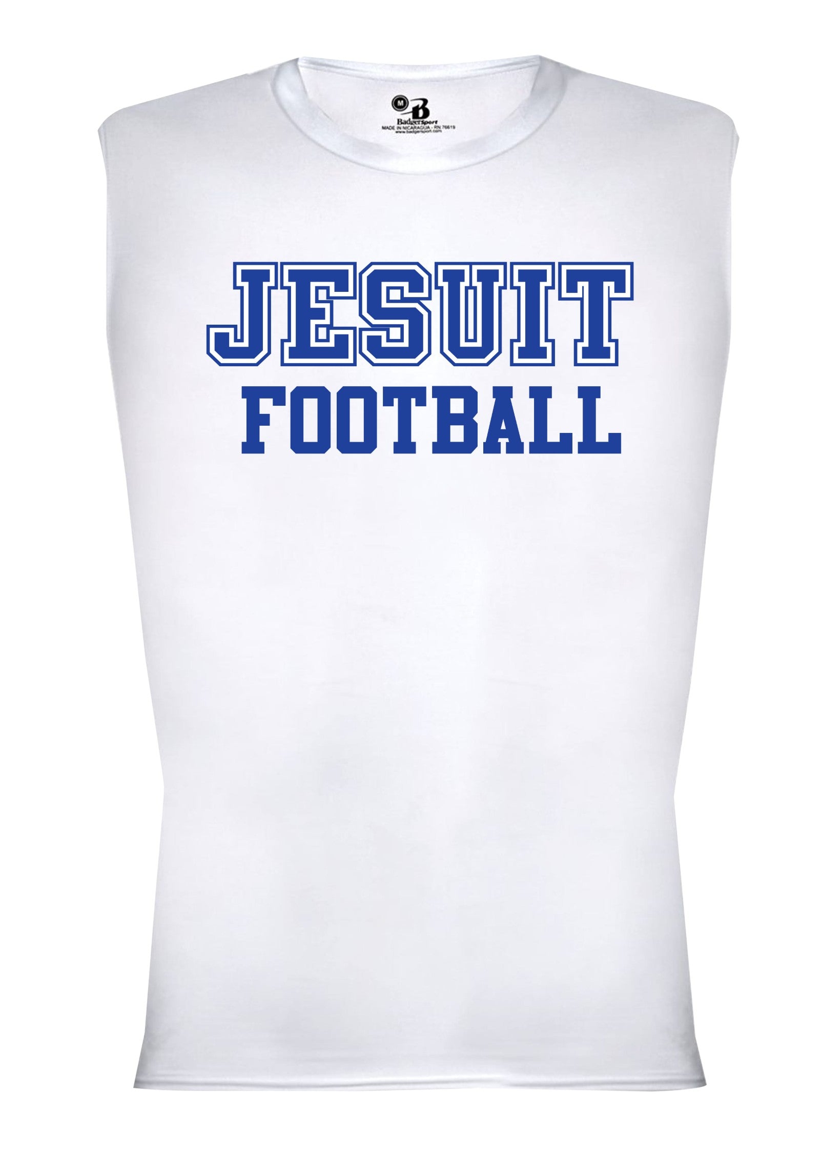 Badger&nbsp;

83% Polyester/17% Spandex.

This sleeveless compression crew offers moisture-wicking comfort and a lightweight fit for high-intensity training.

JESUIT FOOTBALL Logo