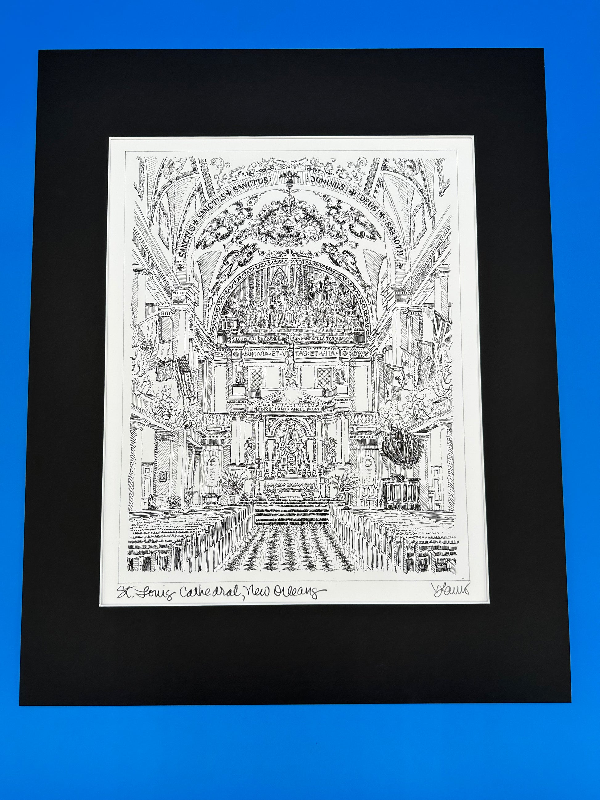 BHarris Art.  Fine art print on delicately textured watercolor paper, which nicely compliments the elegance of the original pen & ink drawing.  Includes black mat.  All exterior mat sizes conveniently fit standard frames (16" x 20").  Artwork by JHS alumnus, Billy Harris '86..