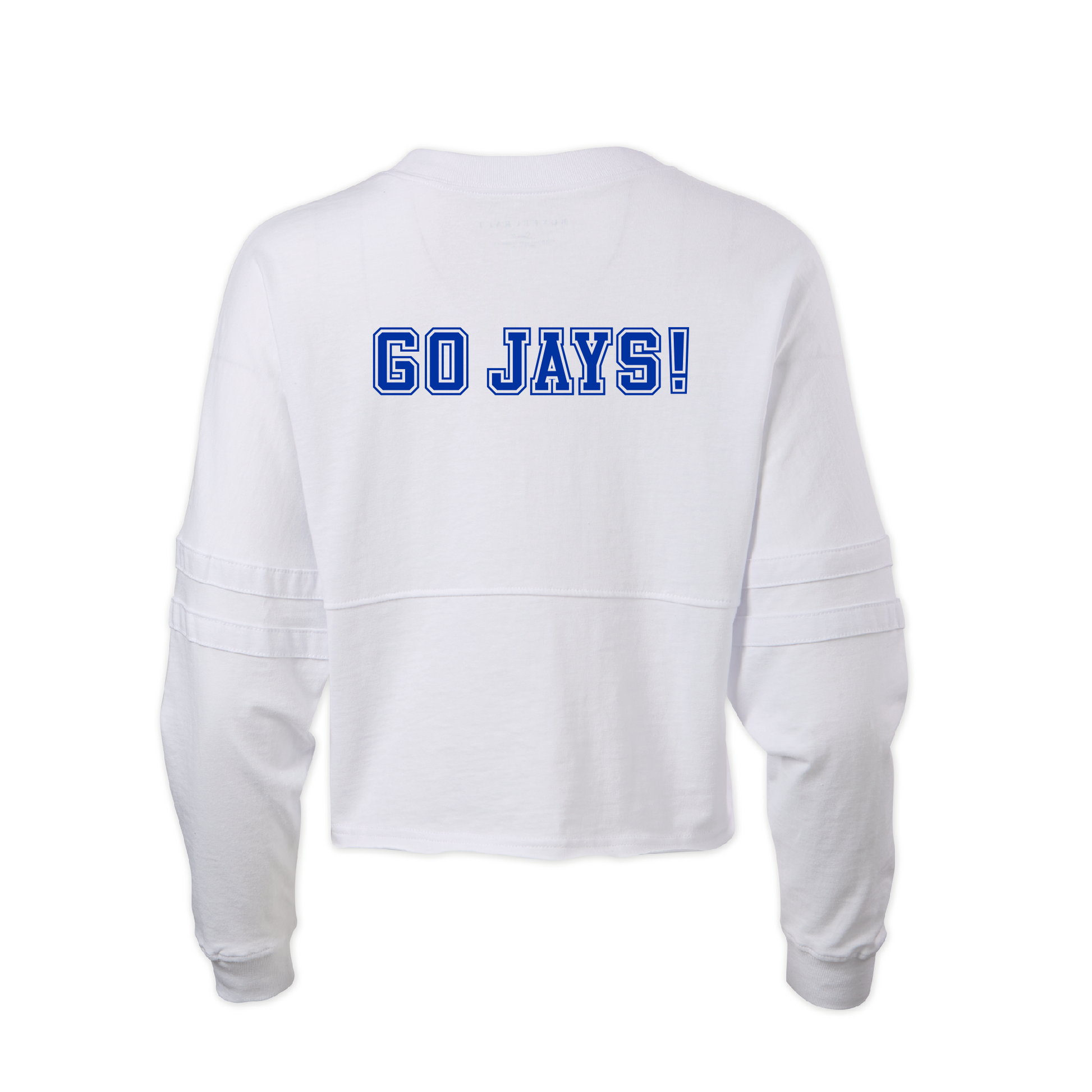 Boxercraft.

100% Cotton Ringspun Jersey.

Relaxed, oversize fit with double athletic sleeve stripes. Top-stitched mid-chest seam with raw-edge flatlock-stitch detail.

Jesuit Baseball logo on front.Go Jays!  logo on back.