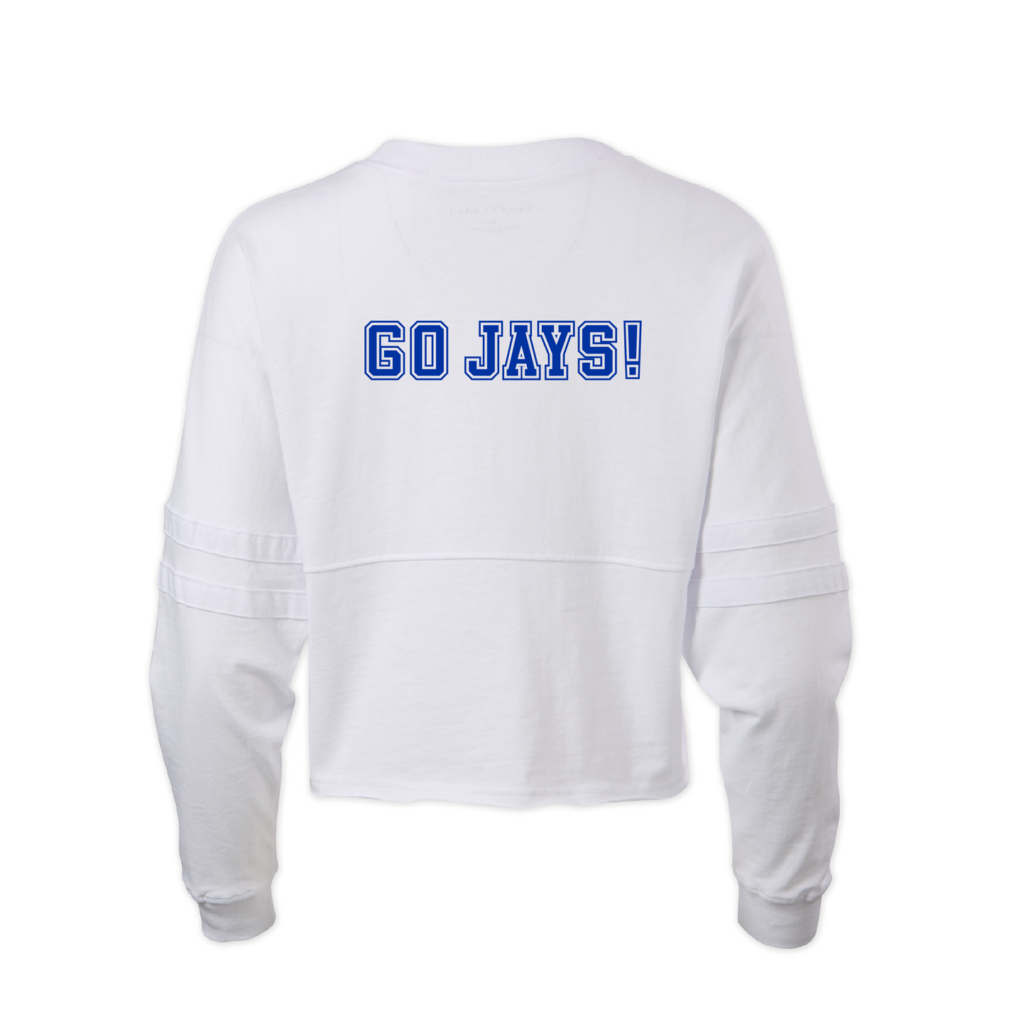 Boxercraft.

100% Cotton Ringspun Jersey.

Relaxed, oversize fit with double athletic sleeve stripes. Top-stitched mid-chest seam with raw-edge flatlock-stitch detail.

Jesuit Football logo on front. Go Jays! logo on back.