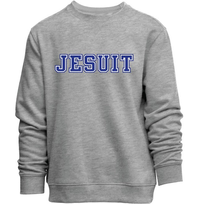 Camp David.

60% Cotton/40% Polyester, nearly 9 oz. sueded fleece.

The Everyday crew features set in sleeves, 2 x 2 rib . Size up for a roomier, comfort fit or pick your typical size for a more traditional fit.

Jesuit embroidered logo.