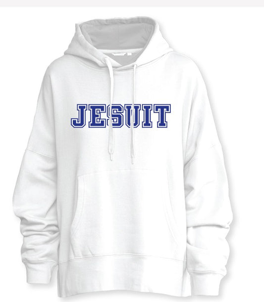 Camp David.

79% Cotton/21% Polyester.

Dropped shoulders, a generous 'boyfriend' fit and tonal hood lining provide comfort and warmth. A ribbed cuff and waistband featuring side vents (high/low), finish off a cozy silhouette.

JESUIT embroidered logo.