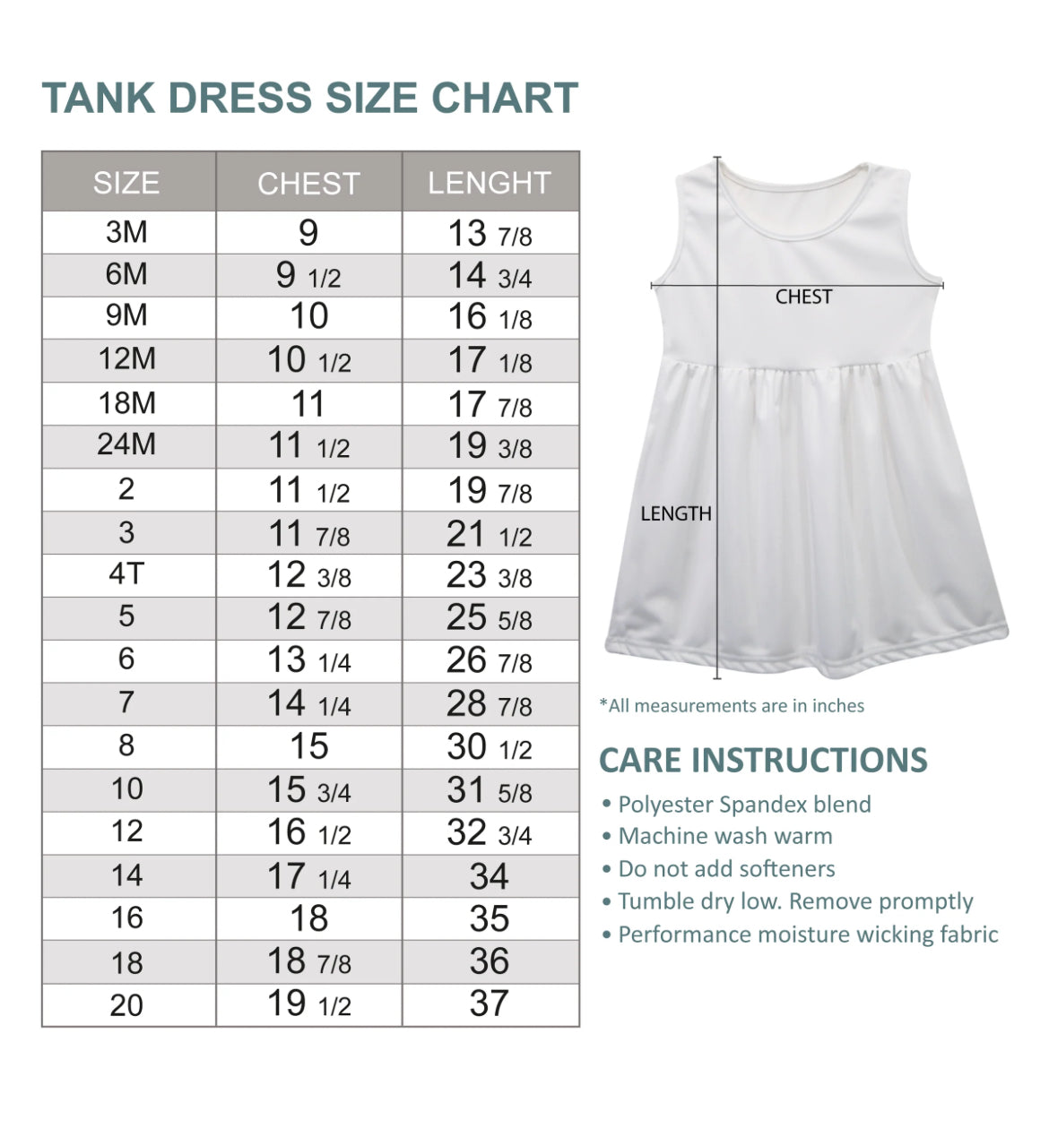 Use this Size Chart to help choose the correct size.