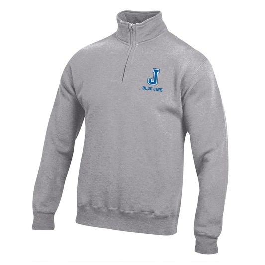 Gear For Sports.
75% Cotton/25% Polyester
 9 oz. fleece. Brushed inside and out for the coziest fit and feel.

Stand collar and side seam pockets.

1x1 Cotton/spandex rib at cuff and waistband.

Embroidered J/ Blue Jays logo.