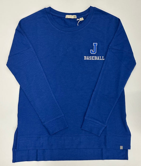 Tasc Performance.

53% Organic Cotton/43% Viscose from Bamboo/4% Lycra.

Side splits, 2" drop tail, 24"/26" body length. Exclusive color for Jesuit.

Embroidered J BASEBALL logo.