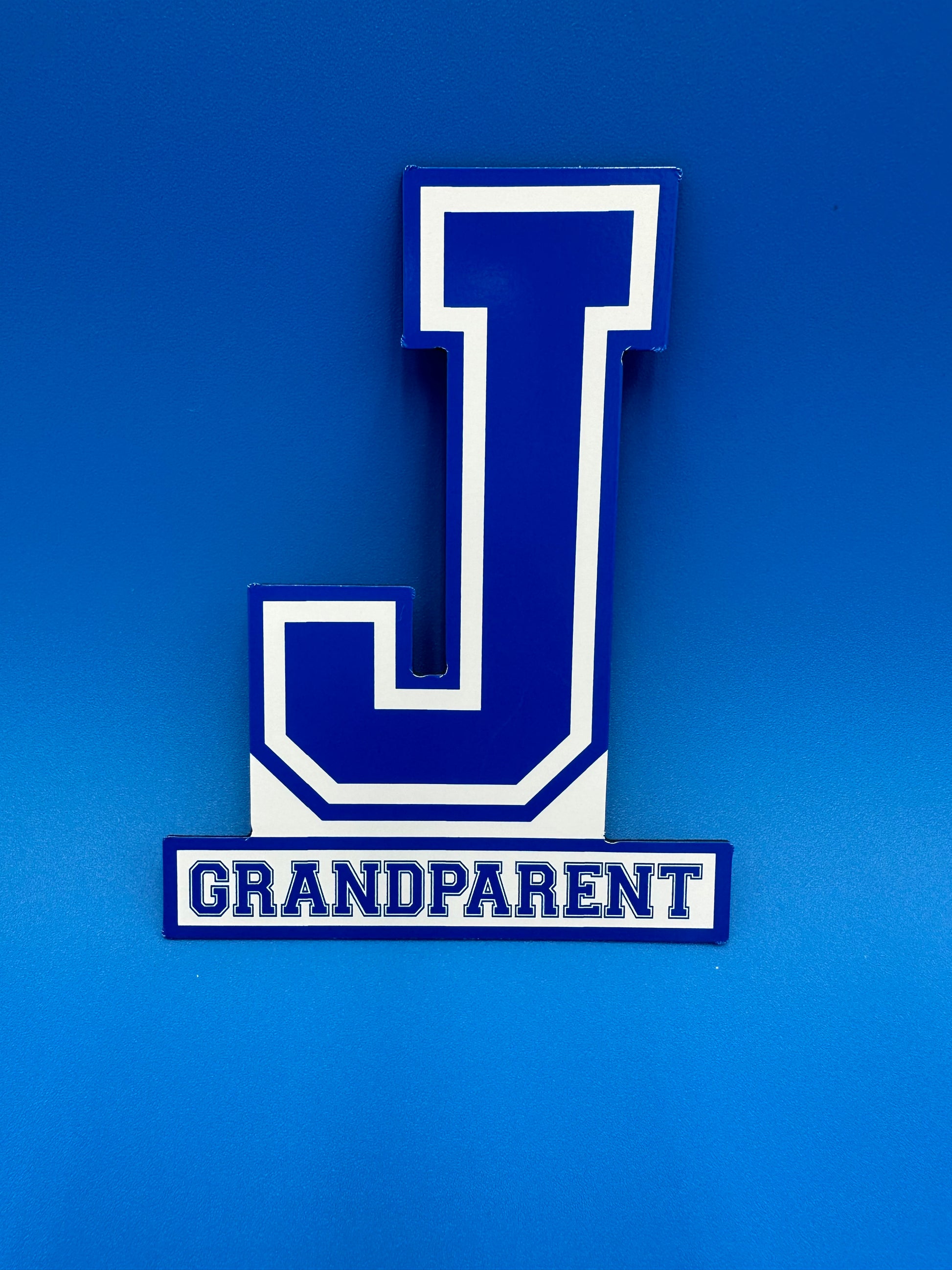 J Grandparent Magnet.  Show your Blue Jay Spirit with this magnet whether for your car or refrigerator!