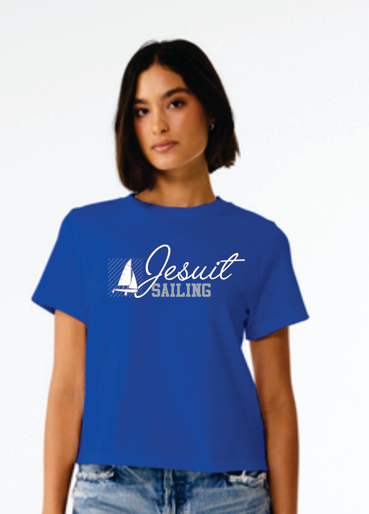 Bella + Canvas.

100% Cotton 6 oz.

This Heavyweight Tee is the perfect boxy tee that allows it to be paired with any bottom.

Features: Side-seamed. Boxier, relaxed fit. Set-in sleeves. Double stitched neck. Mid length.

THIS IS A PRE-ORDER.  ORDERS WILL BE READY END NOVEMBER.

JESUIT SAILING LOGO.