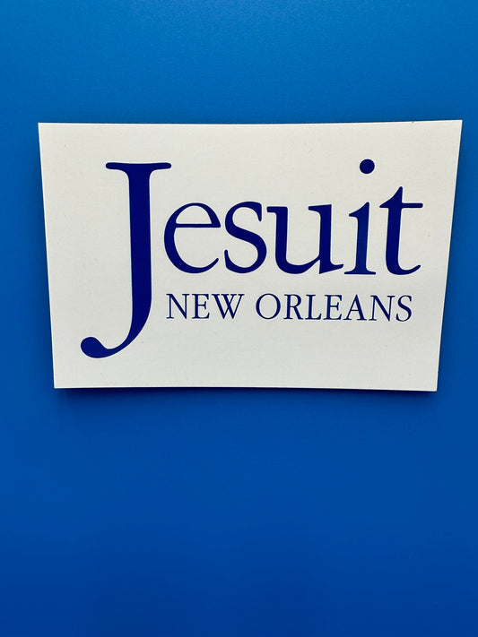 4 x 5 white magnet with Jesuit New Orleans logo.  Show your Jesuit Spirit on your car or your refrigerator!