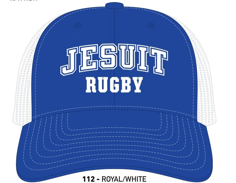 Richardson

60% Cotton/40% Polyester w/100% Nylon.&nbsp; Adjustable fit.

Precurved. Mid Pro Adjustable Snapback.&nbsp; Cotton Sweatband.

THIS IS A PRE-ORDER. ORDERS WILL BE AVAILABLE END NOVEMBER.

JESUIT RUGBY logo.