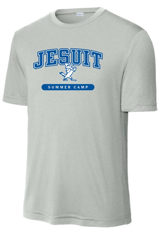 Sport-Tek.
100% polyester dry-fit.
Lightweight, roomy & highly breathable. Moisture wicking. Set-in sleeves.
JESUIT summer camp logo
Silver camp shirts are worn for staff & Counselors.