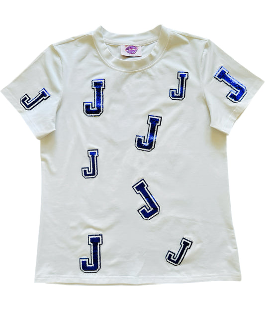 Sparkle City.

95% Cotton/5% Spandex.

Be the best dressed at any Blue Jay event. The J's are taking over!

Sequin detail.