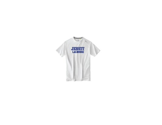 Tasc Performance.

The shirt that started this New Orleans brand!

Lightweight performance fabric for year-round comfort, modified raglan shoulder, 30" length.

52% Organic Cotton/43% Viscose from Bamboo/5% Lycra Spandex.

Jesuit LACROSSE logo.