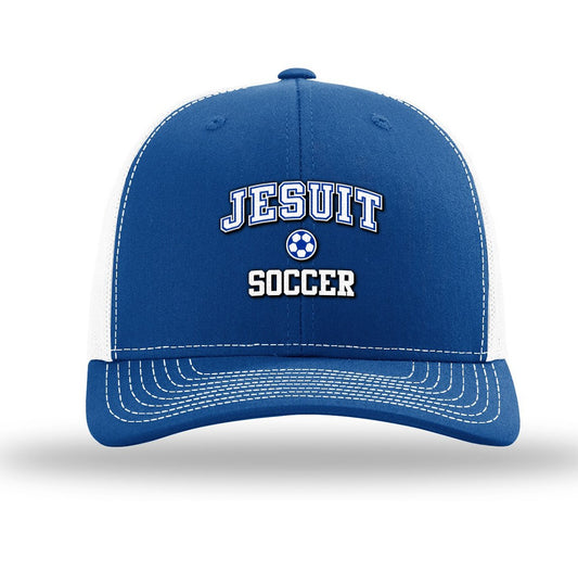 Richardson

60% Cotton/40% Polyester w/100% Nylon. Adjustable fit.

Precurved. Mid Pro Adjustable Snapback. Cotton Sweatband.

JESUIT SOCCER logo.