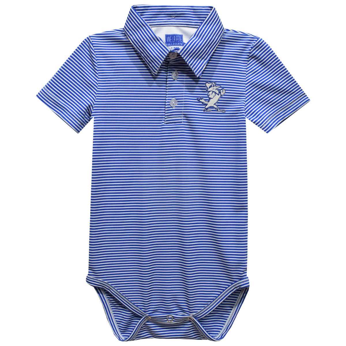 Vive La Fete.

100% polyester.

Pencil stripe performance bodysuit with Jayson embroidered logo.

Moisture wicking. UPF 50.