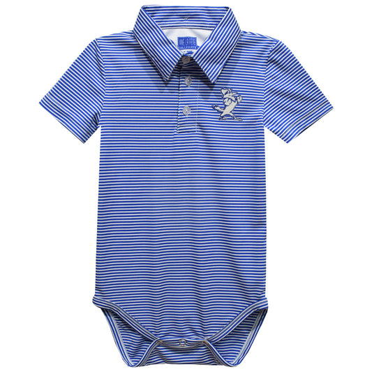 Vive La Fete.

100% polyester.

Pencil stripe performance bodysuit with Jayson embroidered logo.

Moisture wicking. UPF 50.