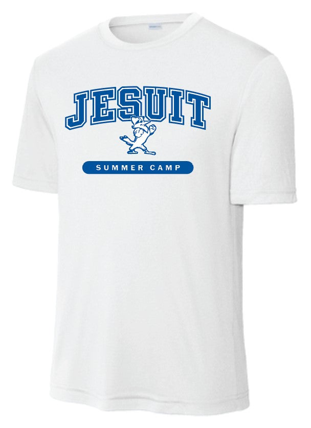 Sport-Tek.
100% polyester dry-fit.
Lightweight, roomy & highly breathable. Moisture wicking. Set-in sleeves.
JESUIT summer camp logo
White camp shirts are worn for grades
4-7.