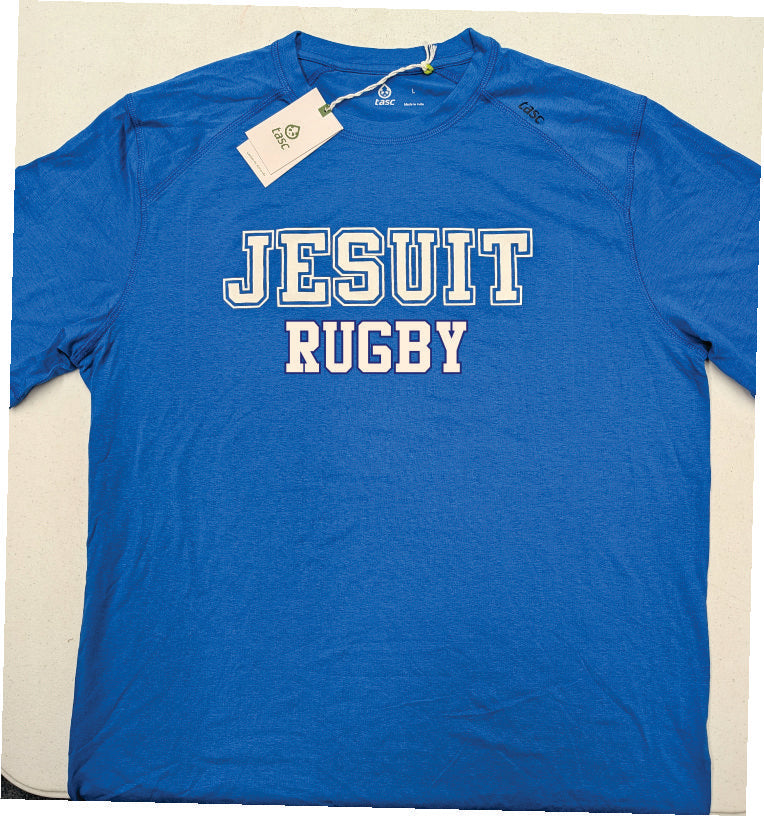 Tasc Performance.

The shirt that started this New Orleans brand!

Lightweight performance fabric for year-round comfort, modified raglan shoulder, 30" length.

52% Organic Cotton/43% Viscose from Bamboo/5% Lycra Spandex.

Jesuit RUGBY logo.