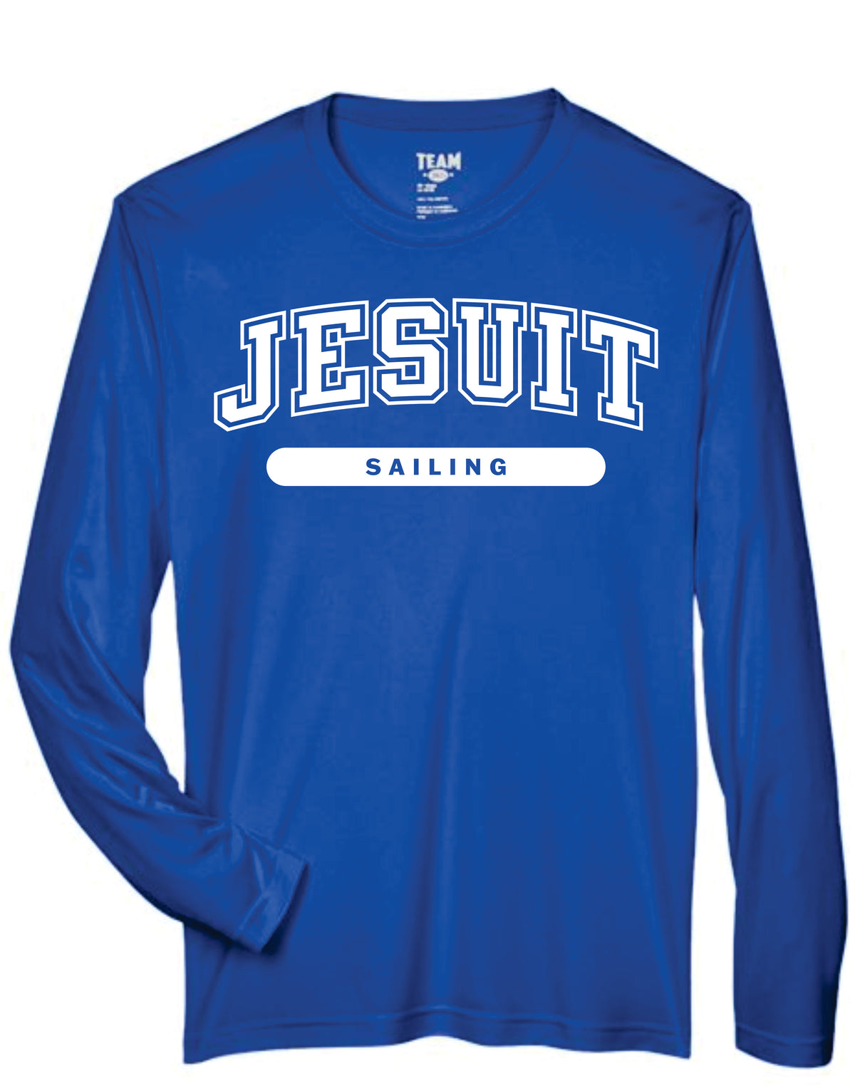 Team 365.

100% Polyester.

Self-Collar. Set in sleeve construction.

JESUIT SAILING logo