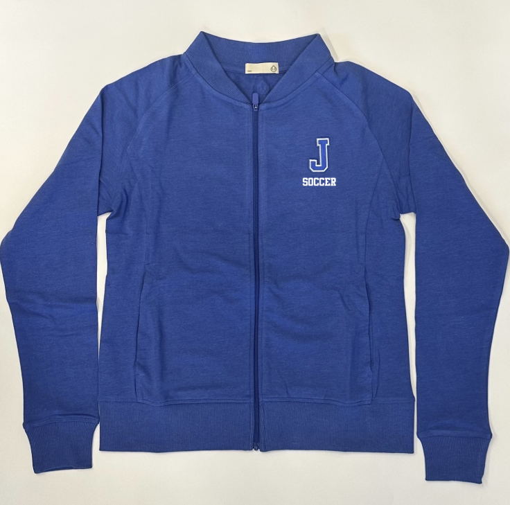 Tasc Performance.

53% Organic Cotton/43% Viscose from Bamboo/4% Lycra.

Ribbed Baseball-style collar, side pockets, raglan sleeves, baby rib sleeve cuffs & bottom band, semi-fitted, 23" body length.

THIS IS A PRE-ORDER. ORDERS WILL BE READY IN EARLY DECEMBER.

Embroidered J SOCCER logo.